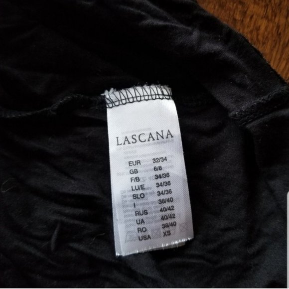 LASCANA for VENUS Two Piece Ruched with Ties Black Top and Floral Skirt - Picture 3 of 14